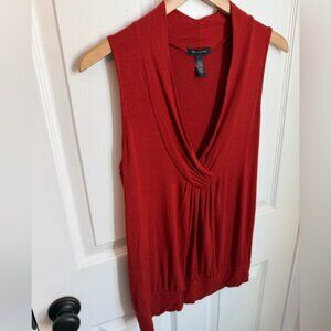 3/$15 | Banana Republic Rusty Red SOFT Sleeveless Draped V-Neck Blouse